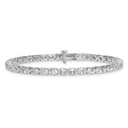 14k White Gold 7 carat Lab Grown Diamond VS/SI+ G+ Complete Oval Tennis Bracelet - Sophia Jewelers
