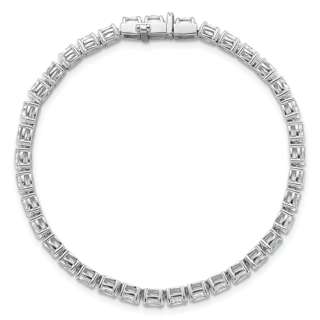 14k White Gold 7 carat Lab Grown Diamond VS/SI+ G+ Complete Oval Tennis Bracelet - Sophia Jewelers