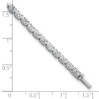 14k White Gold 7 carat Lab Grown Diamond VS/SI+ G+ Complete Oval Tennis Bracelet - Sophia Jewelers