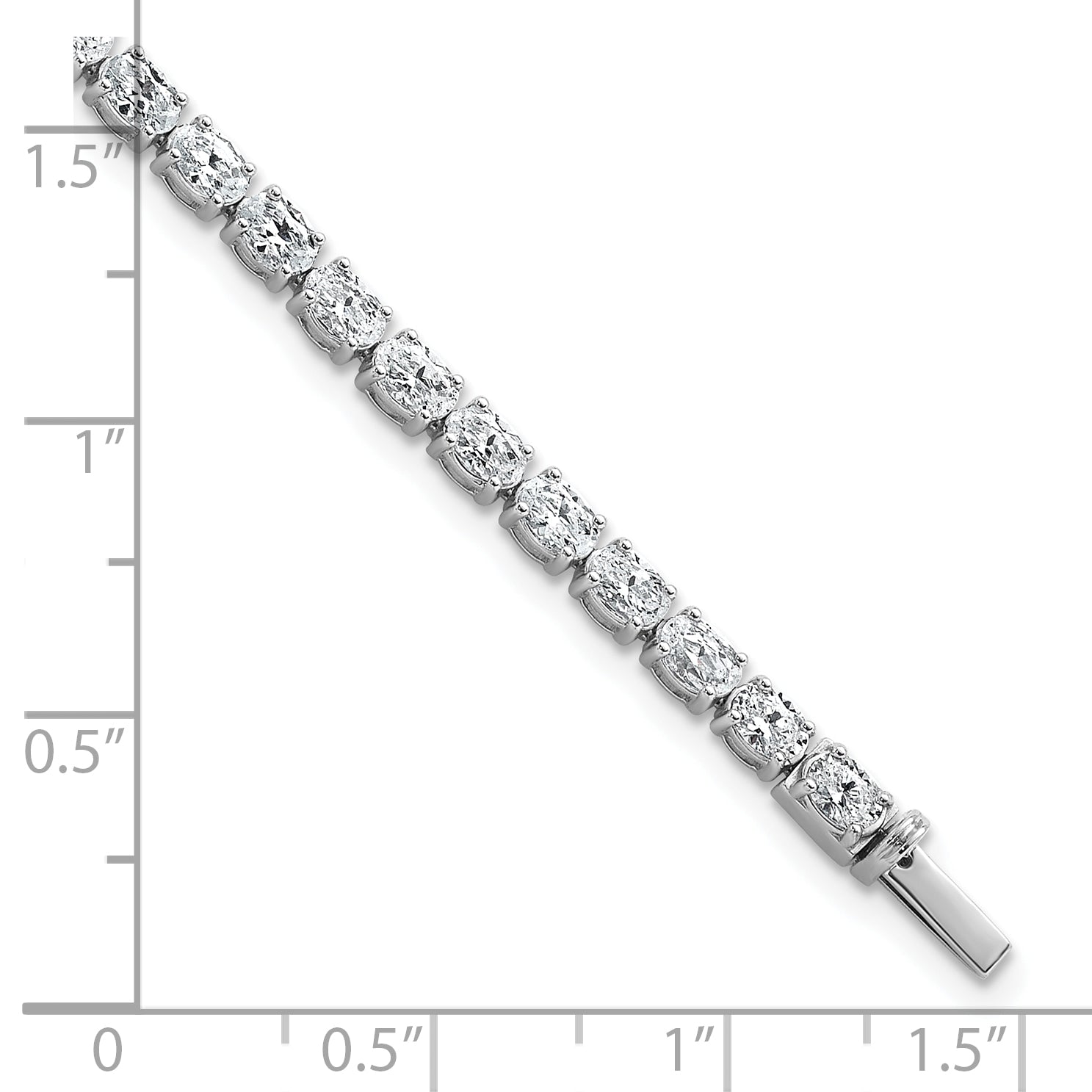 14k White Gold 7 carat Lab Grown Diamond VS/SI+ G+ Complete Oval Tennis Bracelet - Sophia Jewelers