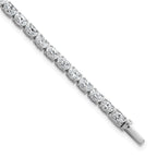 14k White Gold 7 carat Lab Grown Diamond VS+ F+ Complete Oval Tennis Bracelet - Sophia Jewelers