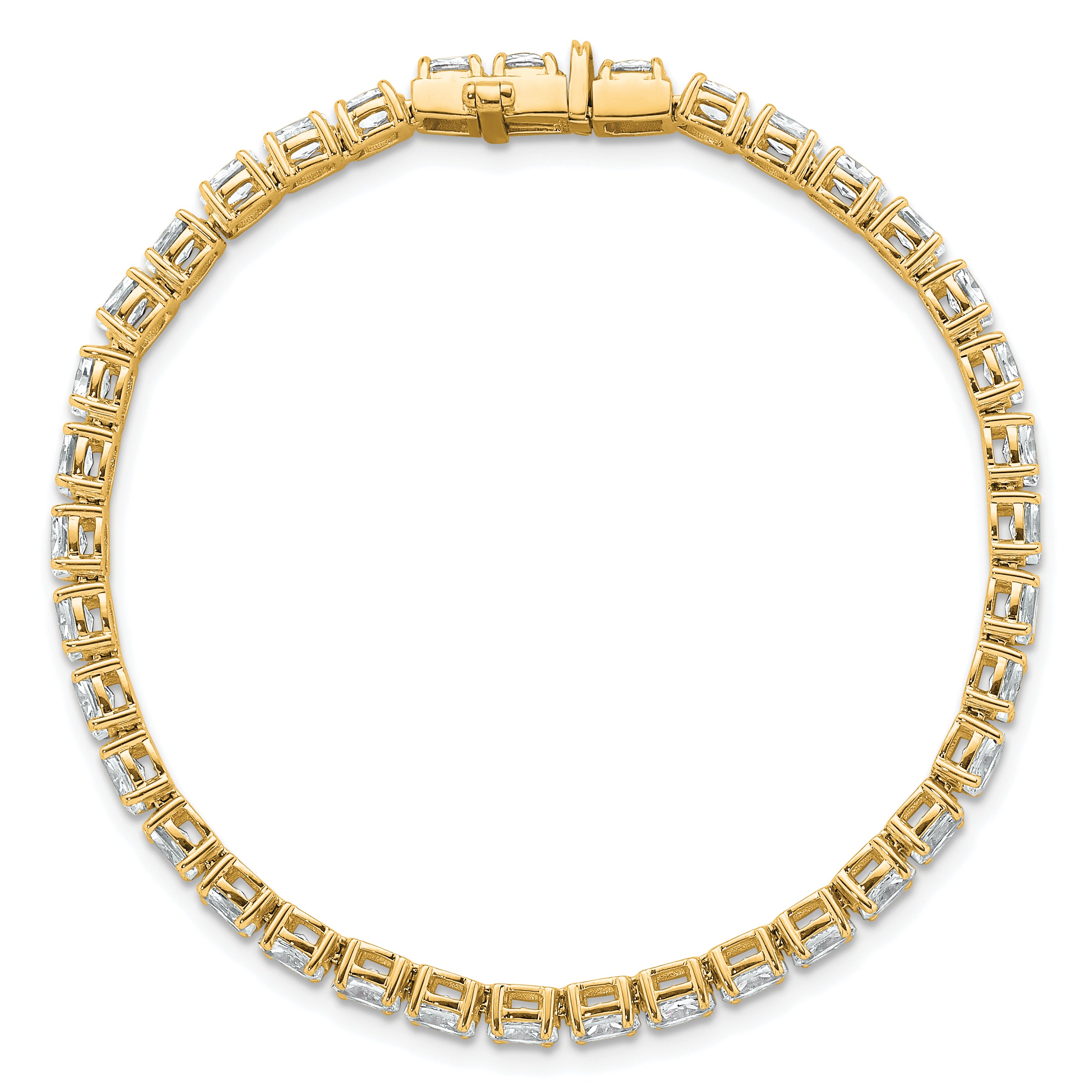 14k 7 carat Lab Grown Diamond VS/SI+ G+ Complete Oval Tennis Bracelet - Sophia Jewelers