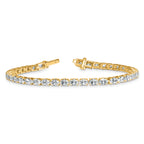 14k 7 carat Lab Grown Diamond VS/SI+ G+ Complete Oval Tennis Bracelet - Sophia Jewelers
