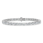14k White Gold 9 7/8 carat Lab Grown Diamond VS/SI+ G+ Complete Oval Tennis Bracelet - Sophia Jewelers