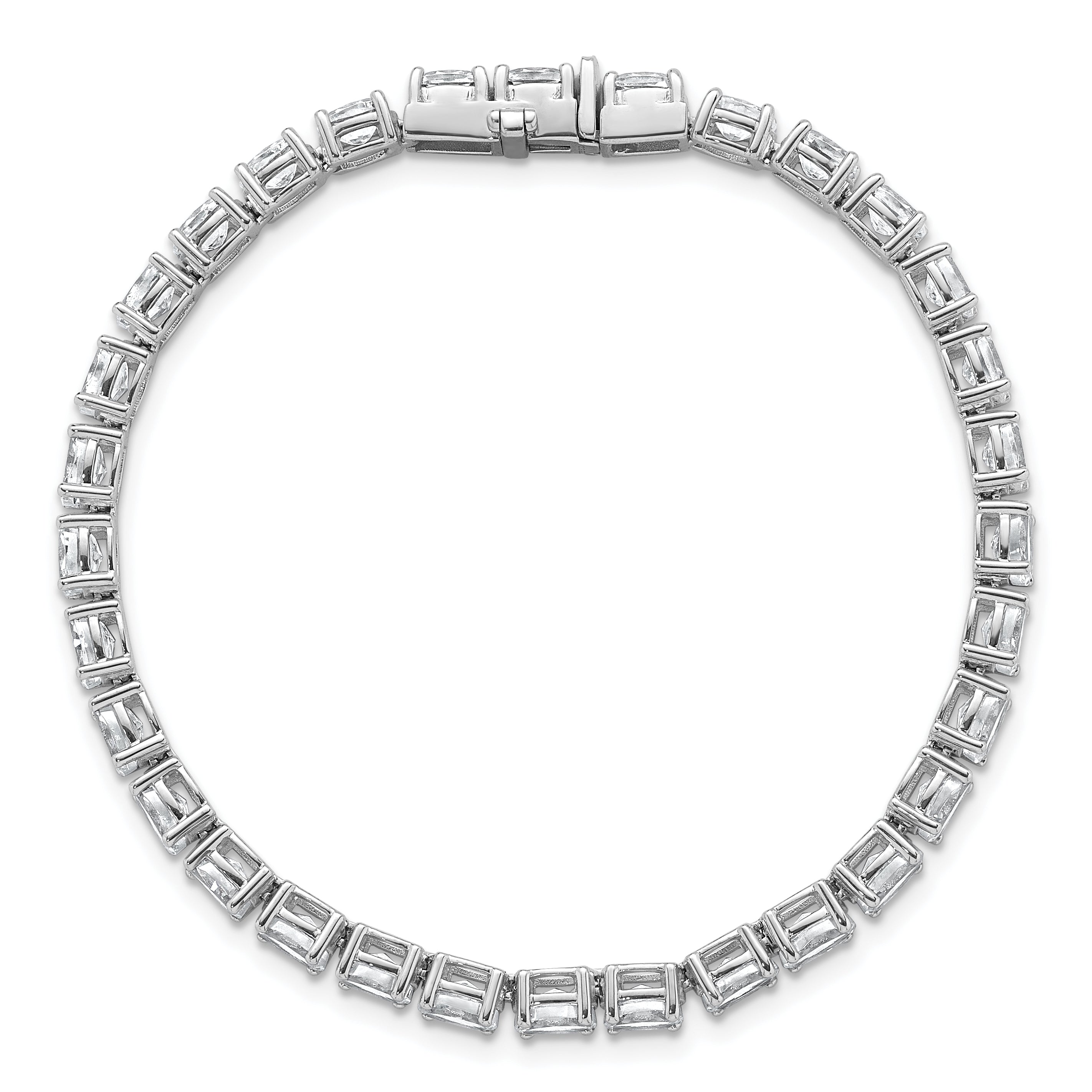 14k White Gold 9 7/8 carat Lab Grown Diamond VS/SI+ G+ Complete Oval Tennis Bracelet - Sophia Jewelers