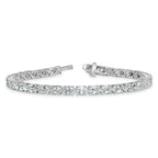 14k White Gold 9 7/8 carat Lab Grown Diamond VS/SI+ G+ Complete Oval Tennis Bracelet - Sophia Jewelers