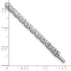 14k White Gold 9 7/8 carat Lab Grown Diamond VS+ F+ Complete Oval Tennis Bracelet - Sophia Jewelers