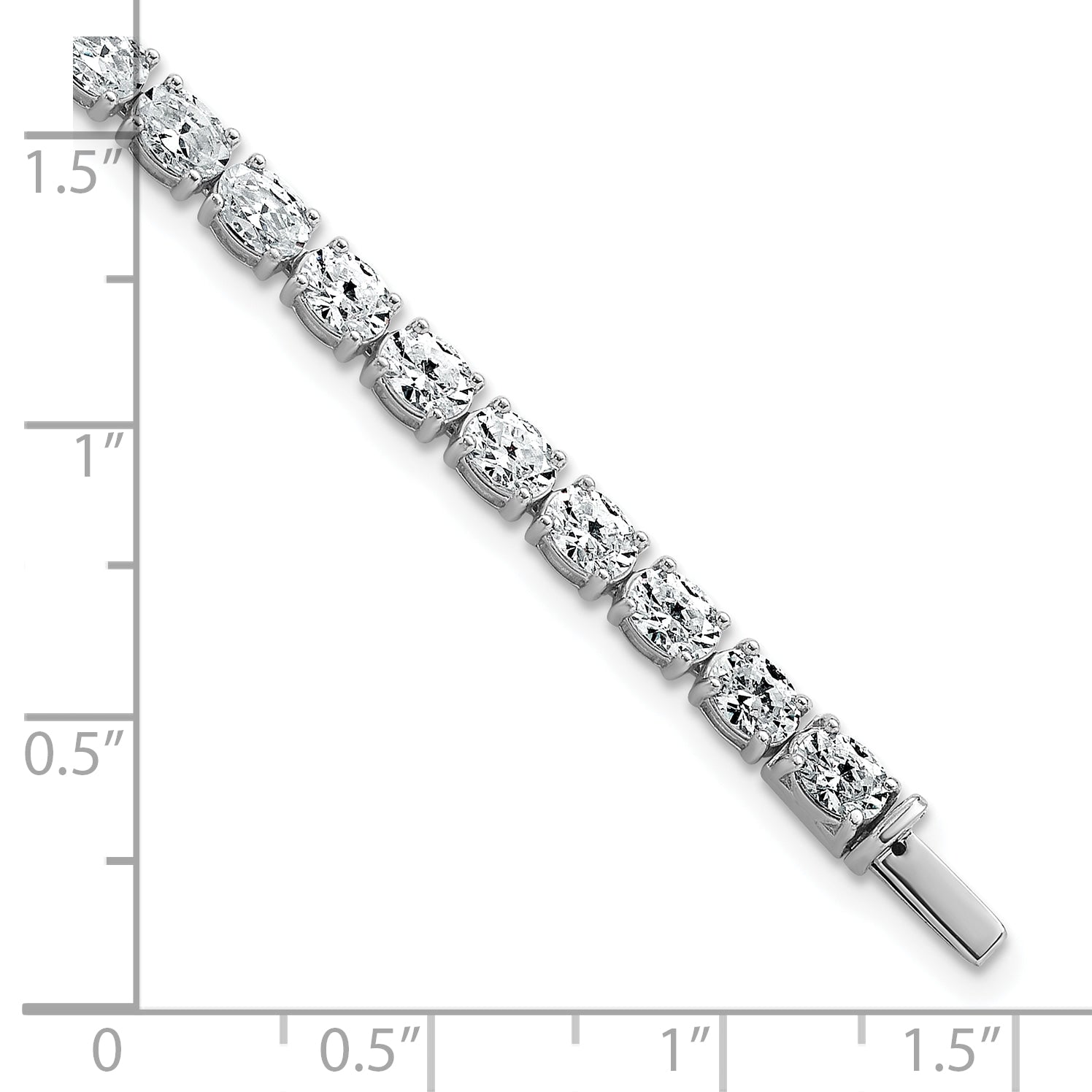 14k White Gold 9 7/8 carat Lab Grown Diamond VS/SI+ G+ Complete Oval Tennis Bracelet - Sophia Jewelers