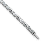 14k White Gold 9 7/8 carat Lab Grown Diamond VS+ F+ Complete Oval Tennis Bracelet - Sophia Jewelers
