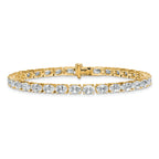 14k 9 7/8 carat Lab Grown Diamond VS+ F+ Complete Oval Tennis Bracelet - Sophia Jewelers