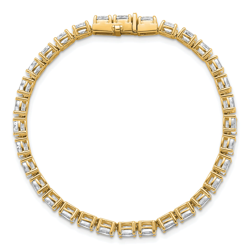 14k 9 7/8 carat Lab Grown Diamond VS+ F+ Complete Oval Tennis Bracelet - Sophia Jewelers