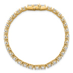 14k 9 7/8 carat Lab Grown Diamond VS+ F+ Complete Oval Tennis Bracelet - Sophia Jewelers