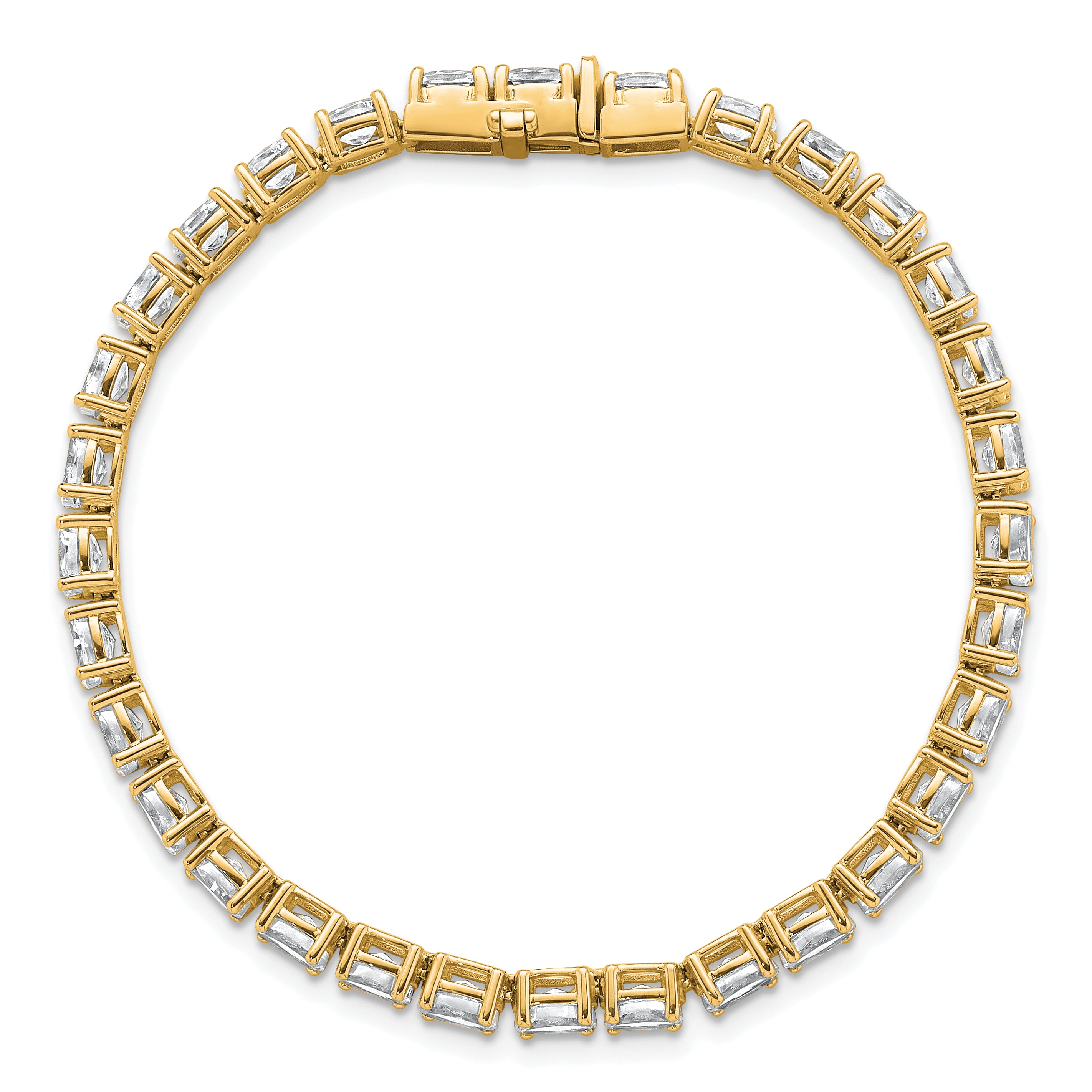 14k 9 7/8 carat Lab Grown Diamond VS+ F+ Complete Oval Tennis Bracelet - Sophia Jewelers