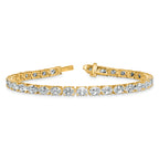 14k 9 7/8 carat Lab Grown Diamond VS+ F+ Complete Oval Tennis Bracelet - Sophia Jewelers