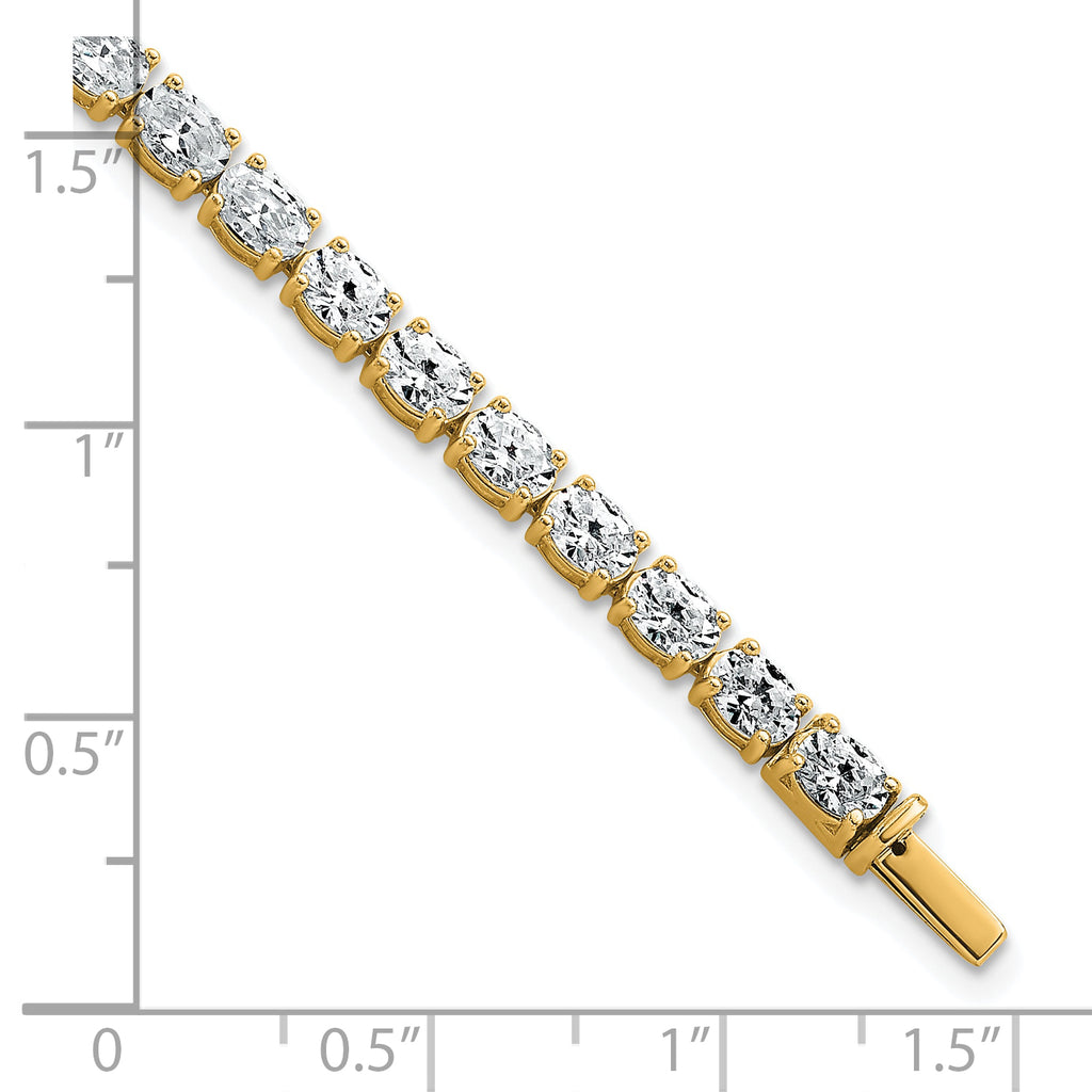 14k 9 7/8 carat Lab Grown Diamond VS/SI+ G+ Complete Oval Tennis Bracelet - Sophia Jewelers