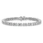 14k White Gold 10 carat Lab Grown Diamond VS/SI+ G+ Complete Princess and Round Tennis Bracelet - Sophia Jewelers