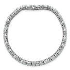 14k White Gold 10 carat Lab Grown Diamond VS+ F+ Complete Princess and Round Tennis Bracelet - Sophia Jewelers