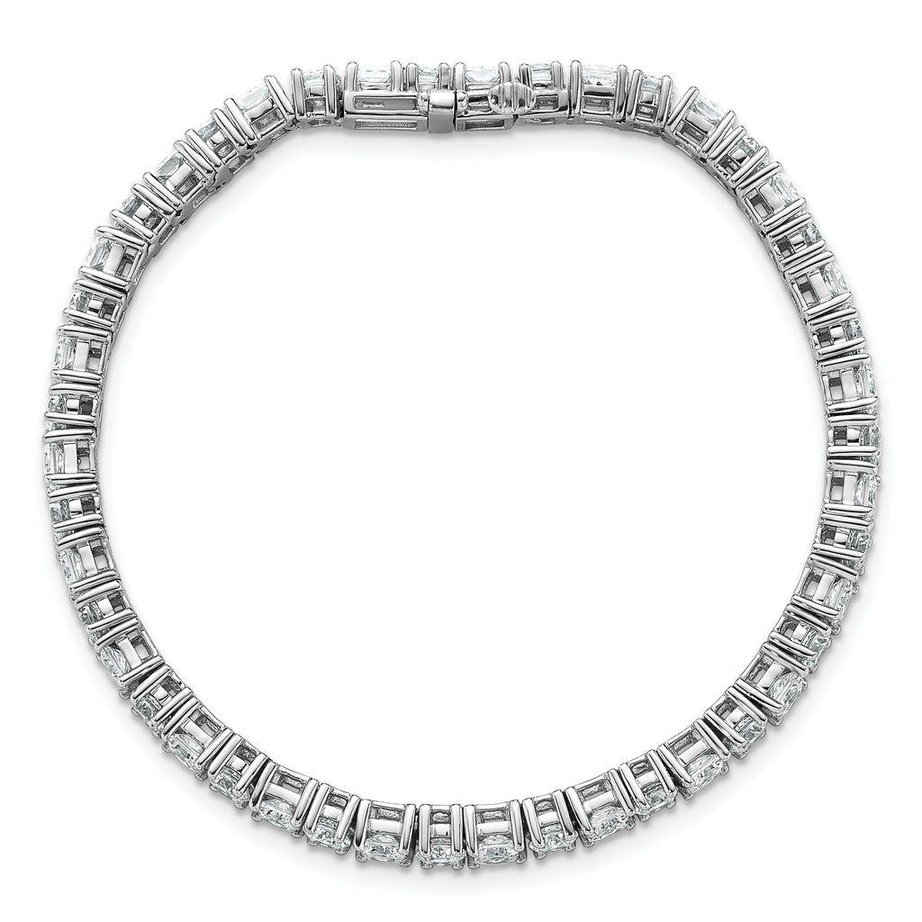 14k White Gold 10 carat Lab Grown Diamond VS/SI+ G+ Complete Princess and Round Tennis Bracelet - Sophia Jewelers