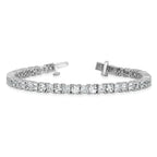 14k White Gold 10 carat Lab Grown Diamond VS/SI+ G+ Complete Princess and Round Tennis Bracelet - Sophia Jewelers