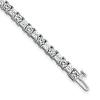 14k White Gold 10 carat Lab Grown Diamond VS/SI+ G+ Complete Princess and Round Tennis Bracelet - Sophia Jewelers