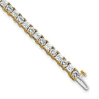 14k 10 carat Lab Grown Diamond VS/SI+ G+ Complete Princess and Round Tennis Bracelet - Sophia Jewelers