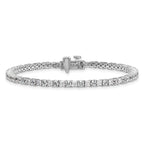 14k White Gold 5 carat Lab Grown Diamond VS+ F+ Complete Princess and Round Tennis Bracelet - Sophia Jewelers