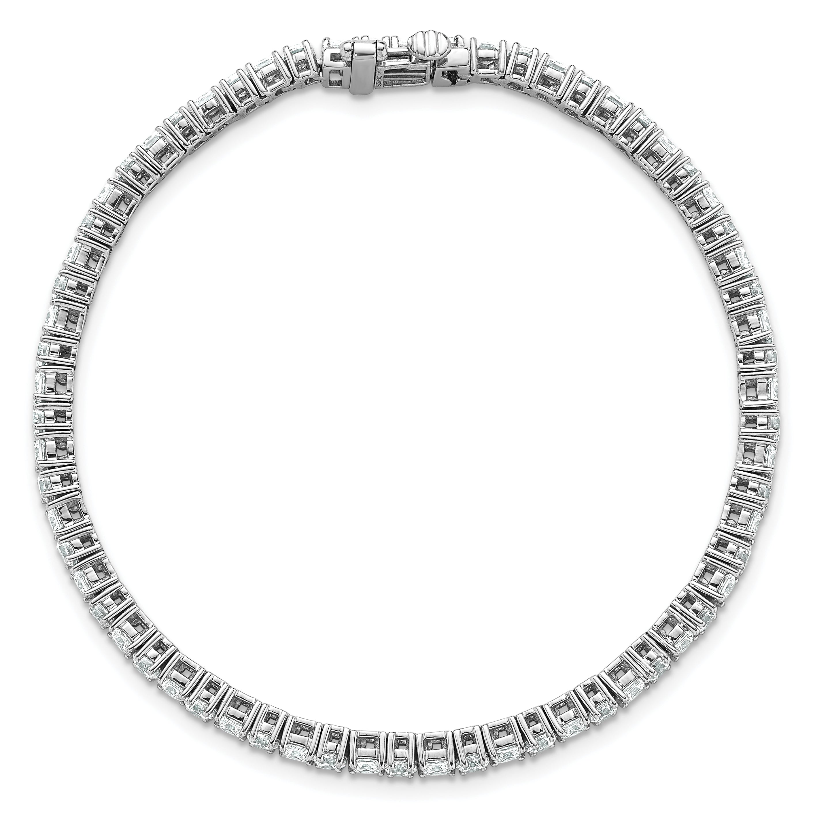 14k White Gold 5 carat Lab Grown Diamond VS/SI+ G+ Complete Princess and Round Tennis Bracelet - Sophia Jewelers