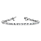 14k White Gold 5 carat Lab Grown Diamond VS+ F+ Complete Princess and Round Tennis Bracelet - Sophia Jewelers