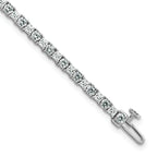 14k White Gold 5 carat Lab Grown Diamond VS+ F+ Complete Princess and Round Tennis Bracelet - Sophia Jewelers