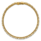 14k 5 carat Lab Grown Diamond VS+ F+ Complete Princess and Round Tennis Bracelet - Sophia Jewelers