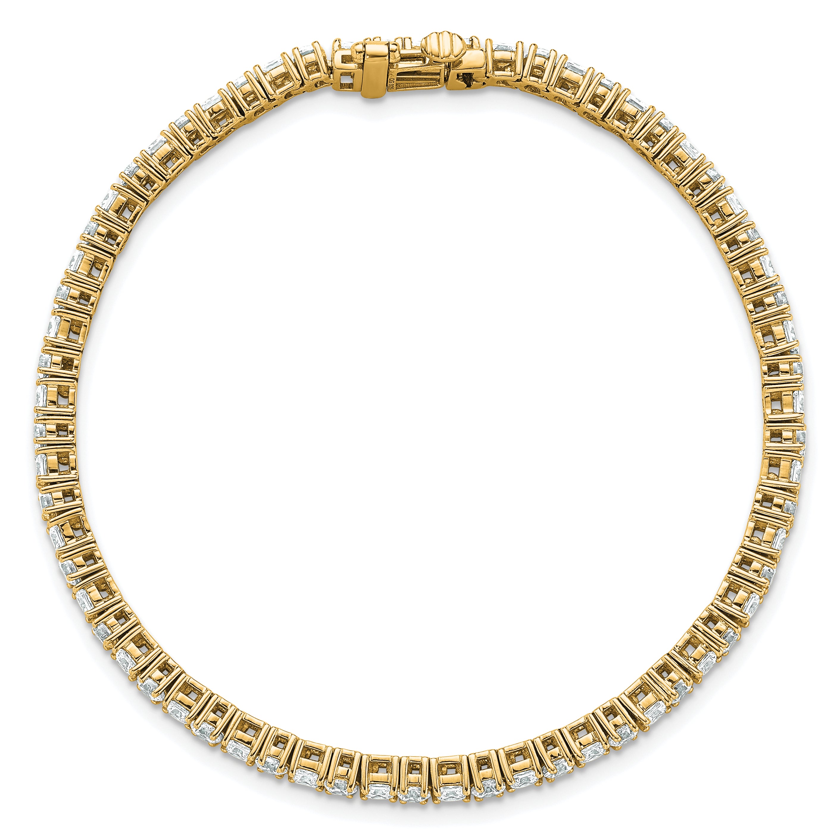 14k 5 carat Lab Grown Diamond VS/SI+ G+ Complete Princess and Round Tennis Bracelet - Sophia Jewelers