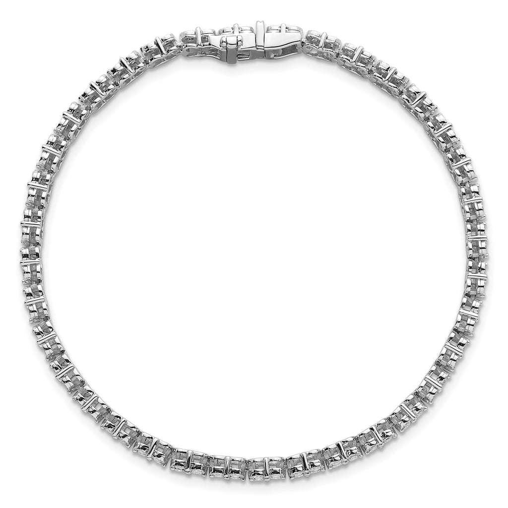 Sterling Silver Rhodium-Plated 2 carat Lab Grown Diamond VS/SI+ G+ Complete Fashion Tennis Bracelet