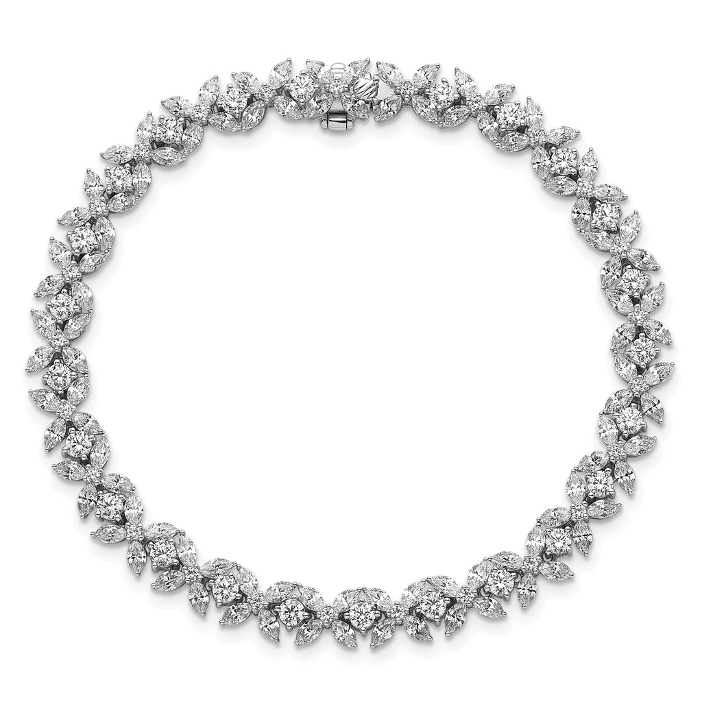14k White Gold 6 3/4 carat Lab Grown Diamond VS+ F+ Complete Fashion Tennis Bracelet