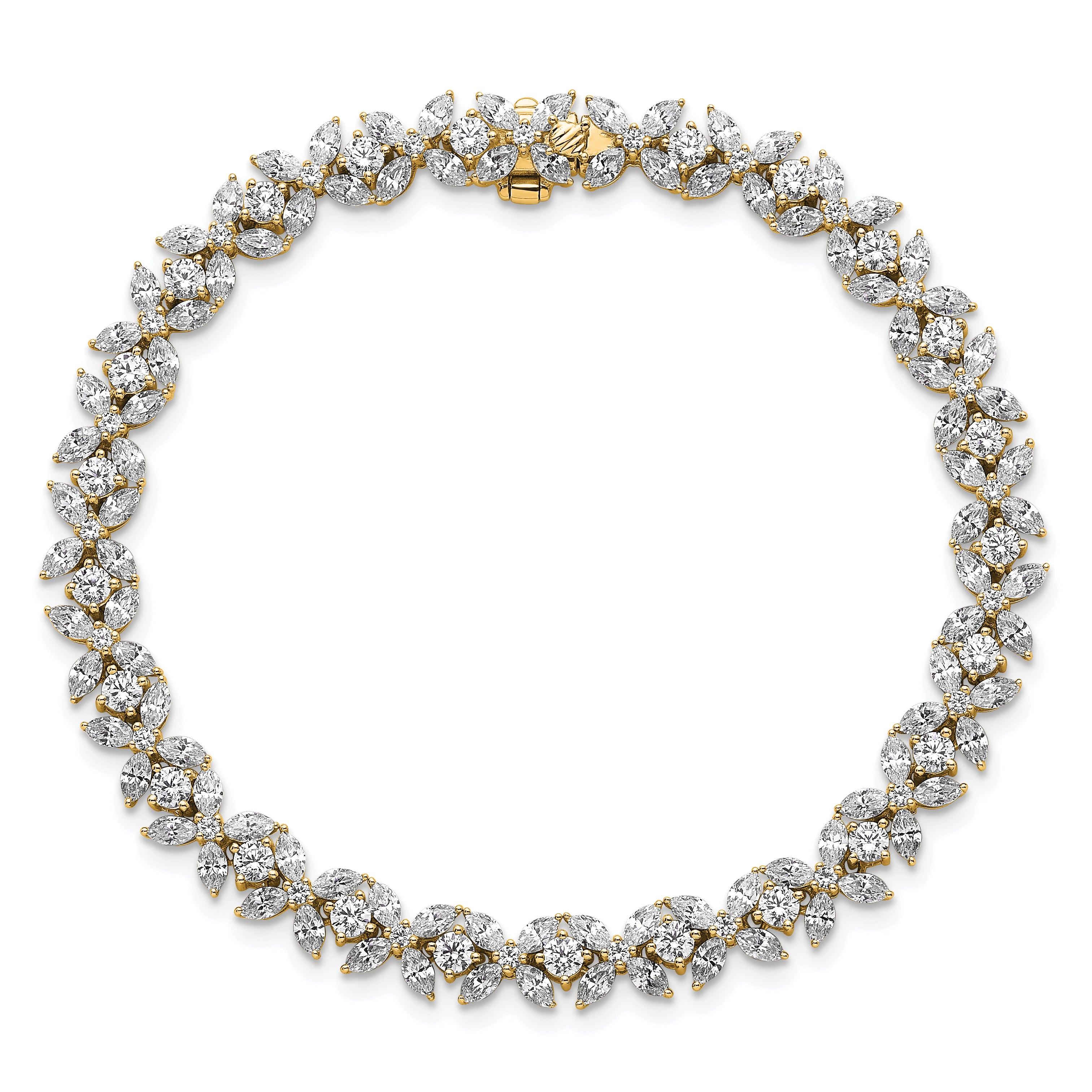14k 6 3/4 carat Lab Grown Diamond VS+ F+ Complete Fashion Tennis Bracelet