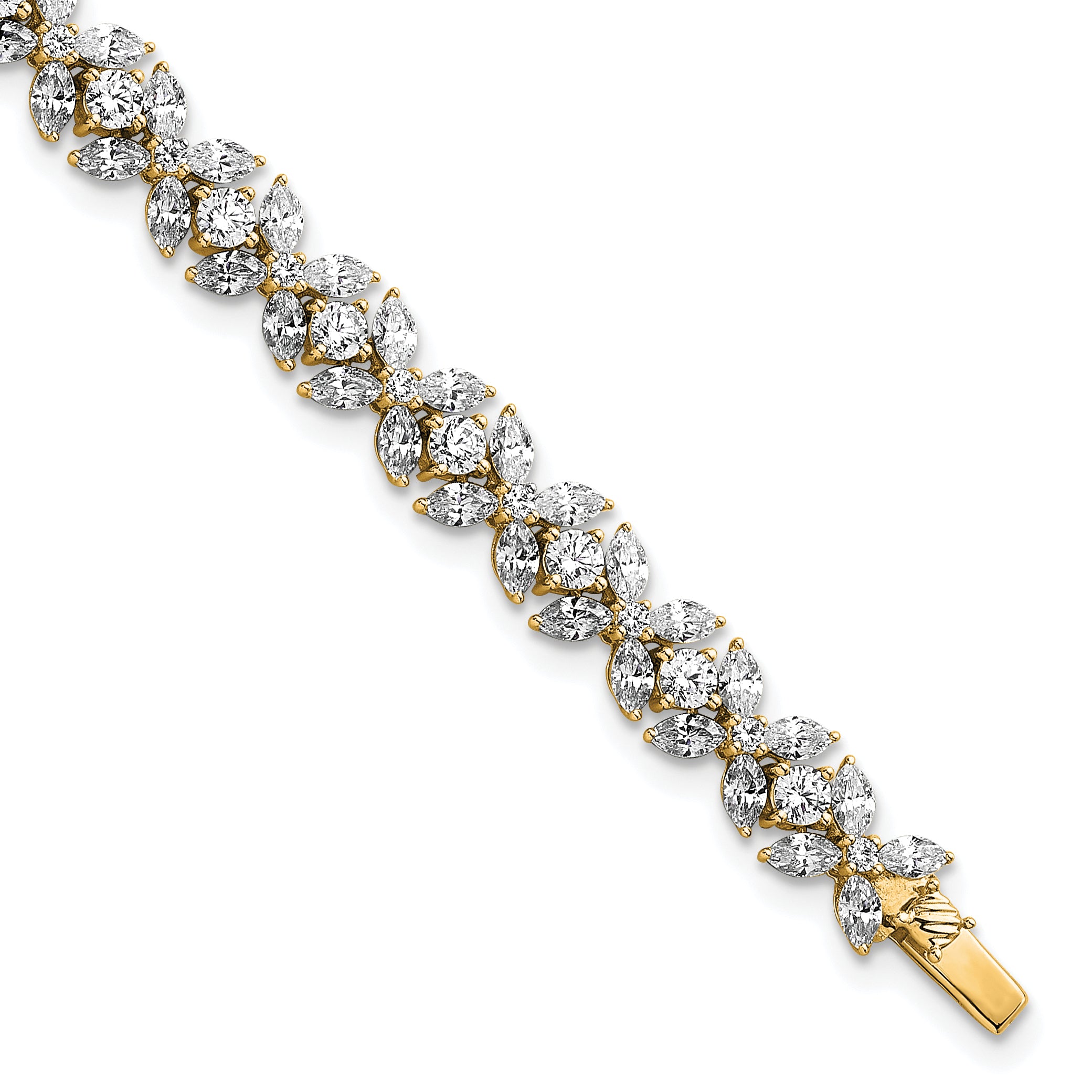 14k 6 3/4 carat Lab Grown Diamond VS+ F+ Complete Fashion Tennis Bracelet Main image