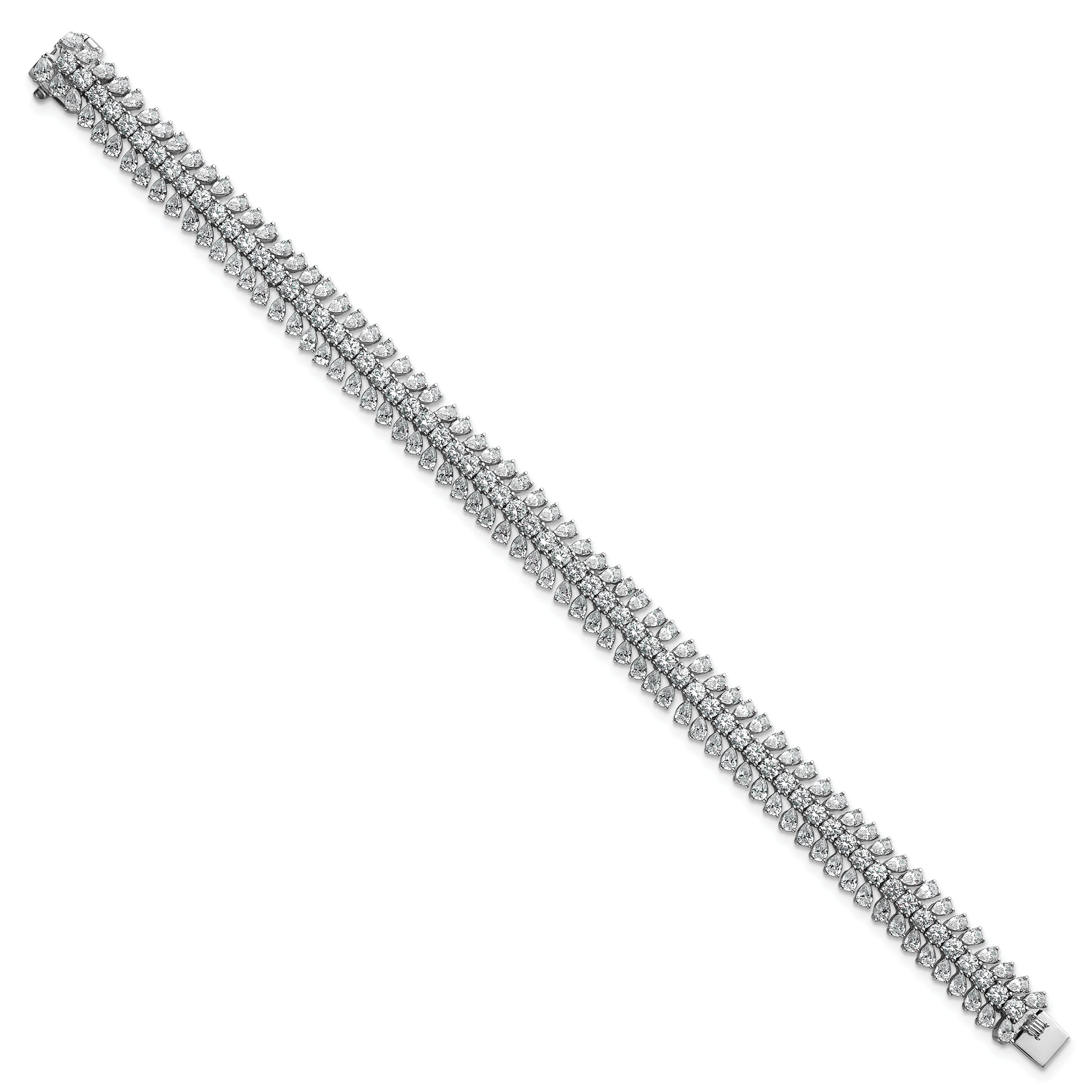 14k White Gold 10 carat Lab Grown Diamond VS+ F+ Complete Fashion Tennis Bracelet