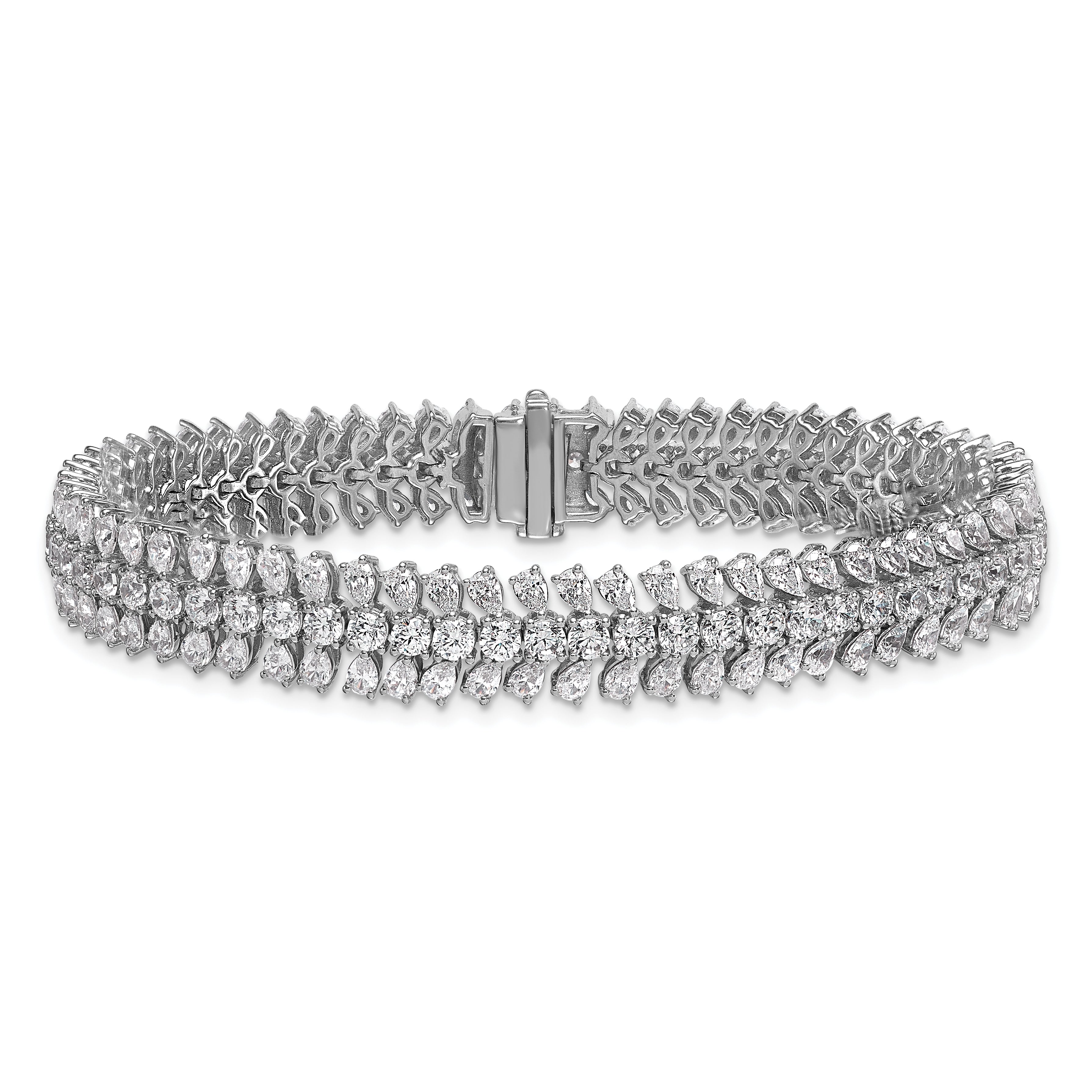 14k White Gold 10 carat Lab Grown Diamond VS+ F+ Complete Fashion Tennis Bracelet
