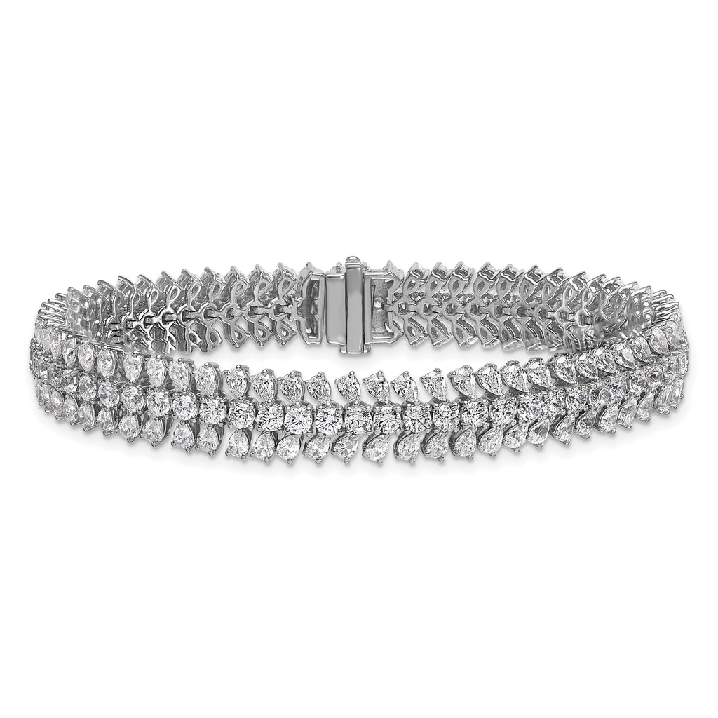 14k White Gold 10 carat Lab Grown Diamond VS+ F+ Complete Fashion Tennis Bracelet