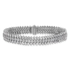 14k White Gold 10 carat Lab Grown Diamond VS+ F+ Complete Fashion Tennis Bracelet
