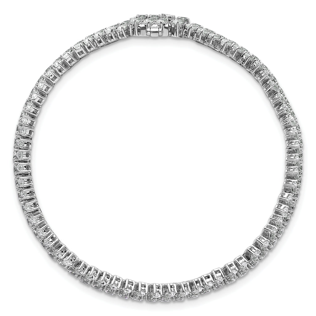 14k White Gold 10 carat Lab Grown Diamond VS+ F+ Complete Fashion Tennis Bracelet