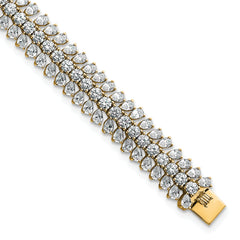 14k 10 carat Lab Grown Diamond VS+ F+ Complete Fashion Tennis Bracelet