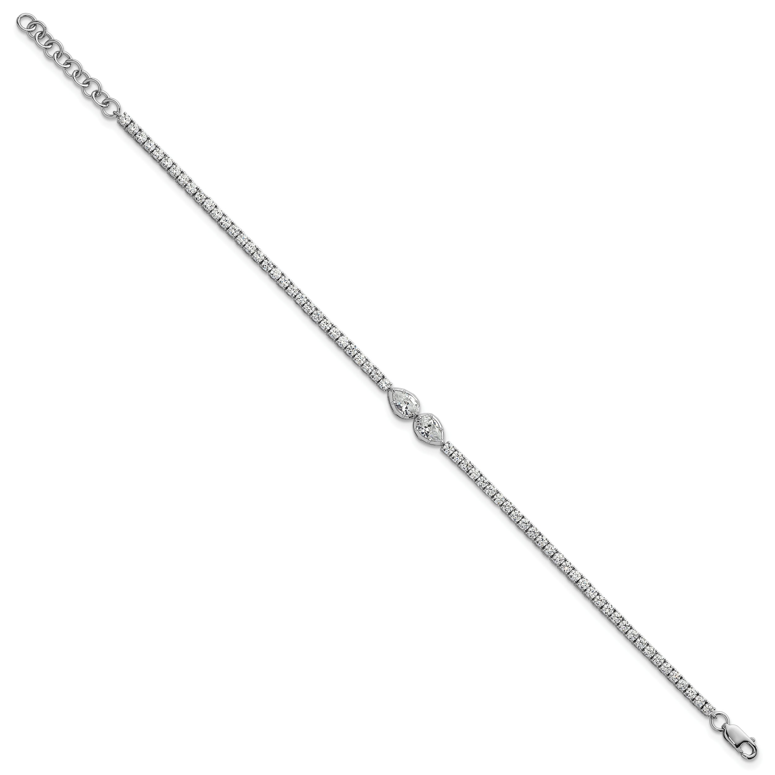 14k White Gold 2 3/4 carat Lab Grown Diamond VS+ F+ Complete Fashion Tennis Bracelet
