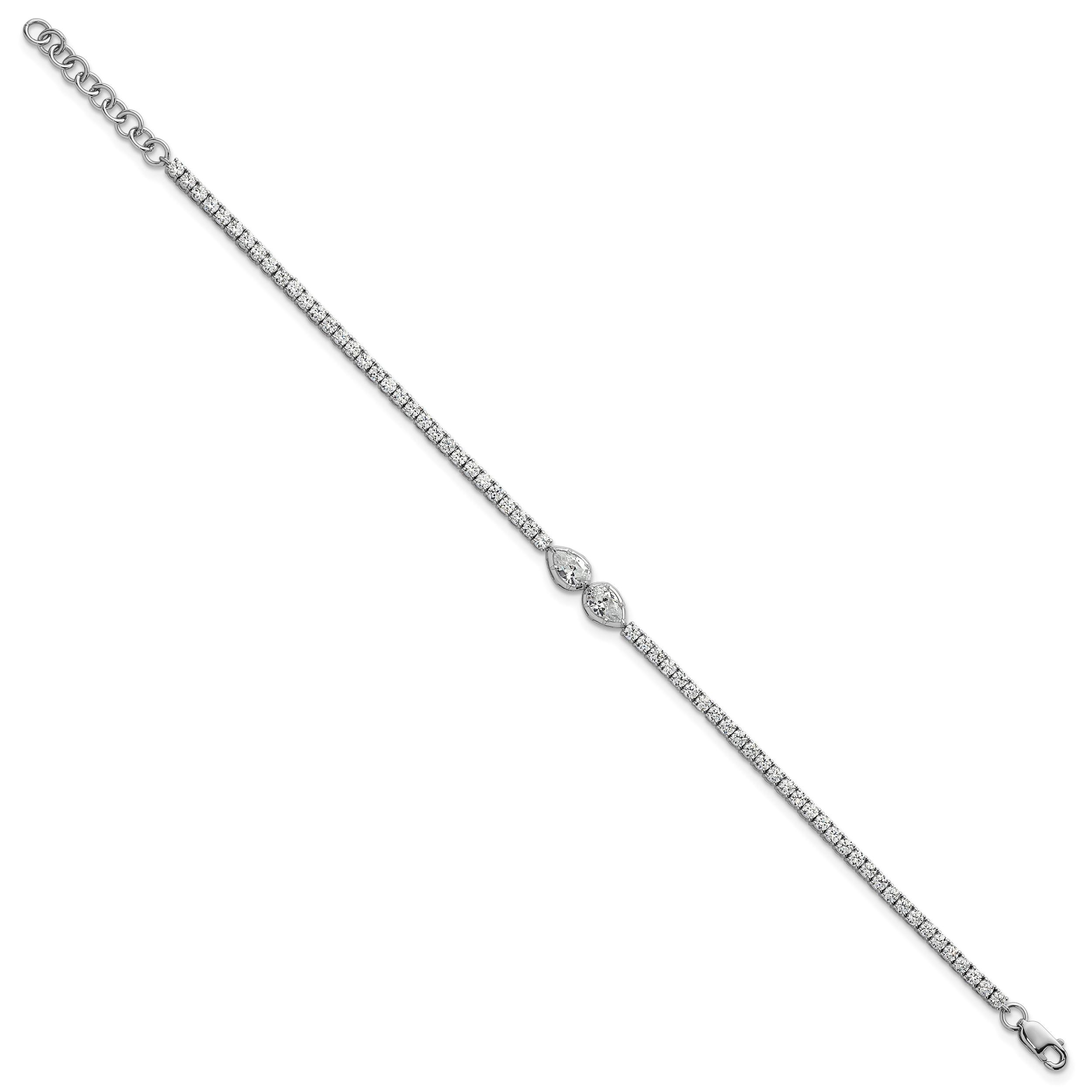 14k White Gold 2 3/4 carat Lab Grown Diamond VS+ F+ Complete Fashion Tennis Bracelet