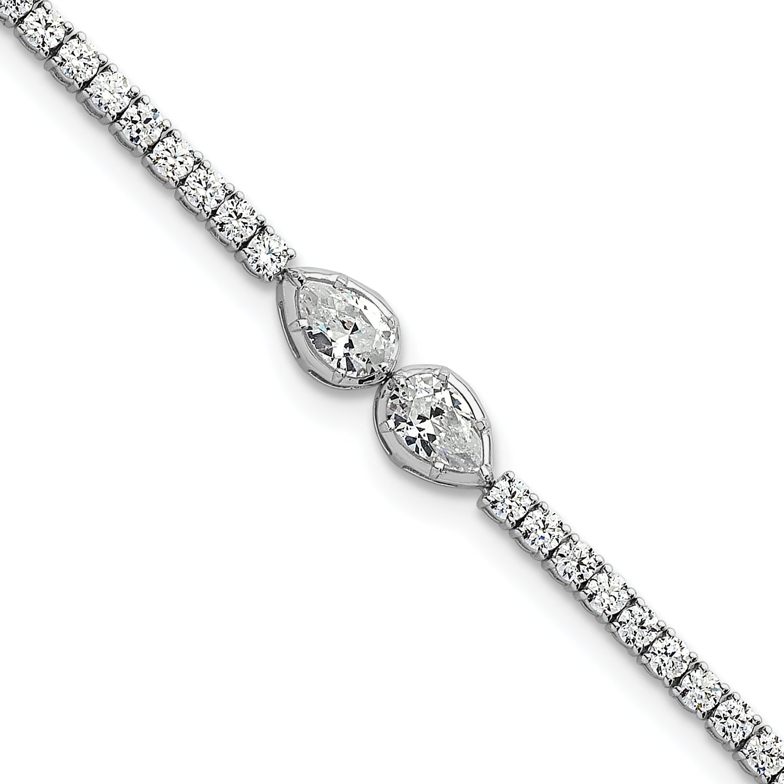 14k White Gold 2 3/4 carat Lab Grown Diamond VS+ F+ Complete Fashion Tennis Bracelet Main image