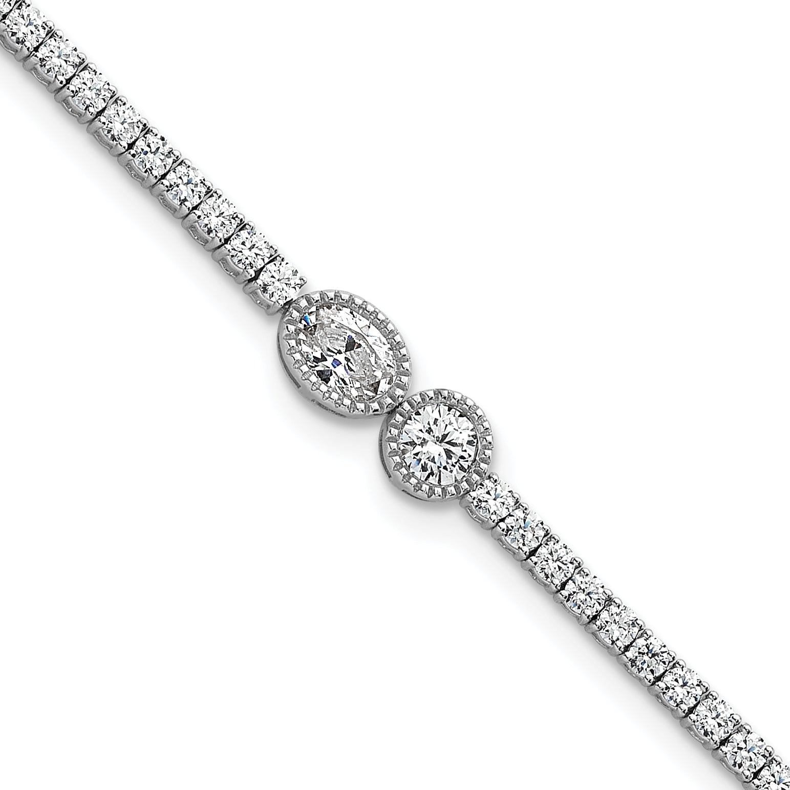 14k White Gold 2 7/8 carat Lab Grown Diamond VS+ F+ Complete Fashion Tennis Bracelet Main image
