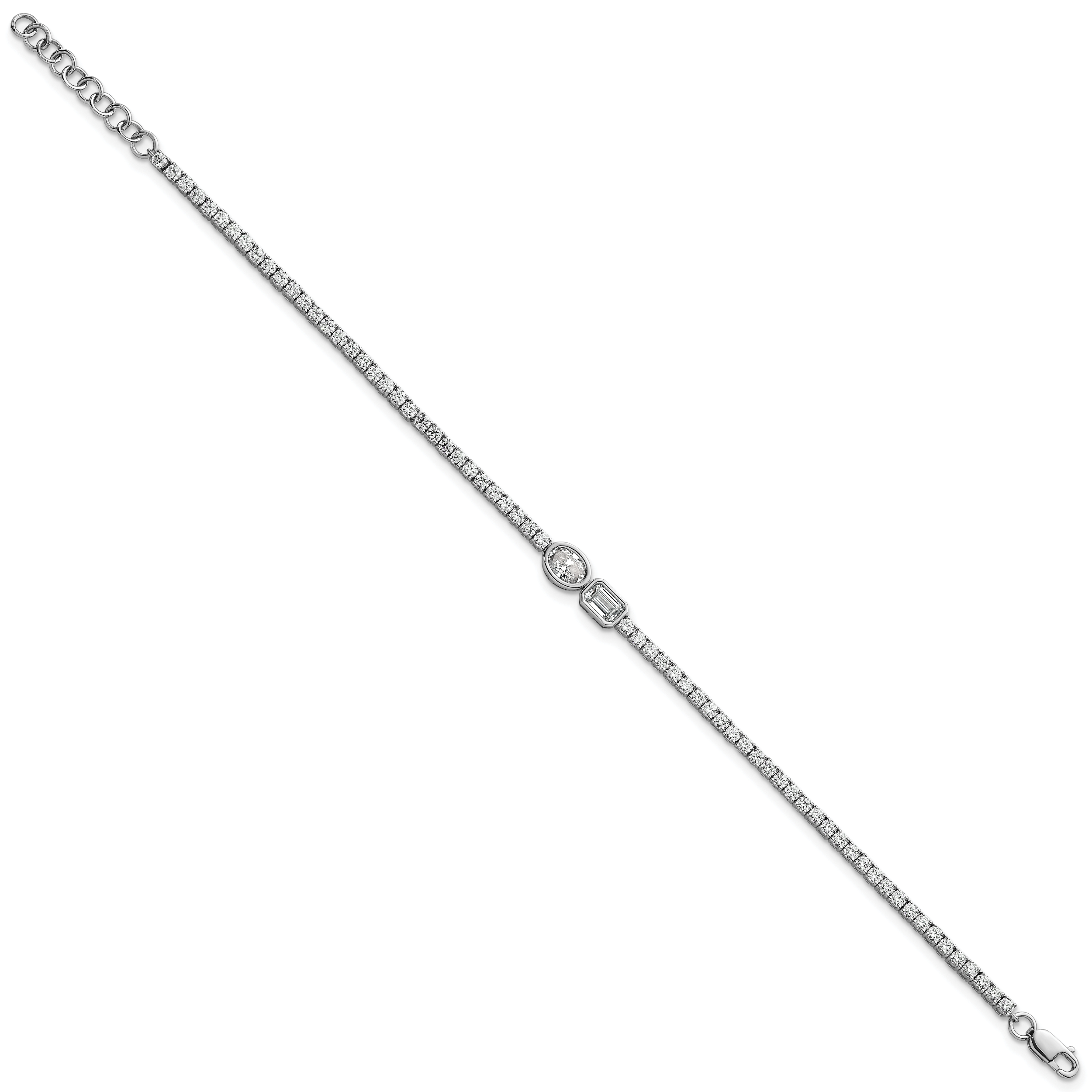 14k White Gold 2 7/8 carat Lab Grown Diamond VS+ F+ Complete Fashion Tennis Bracelet Secondary image