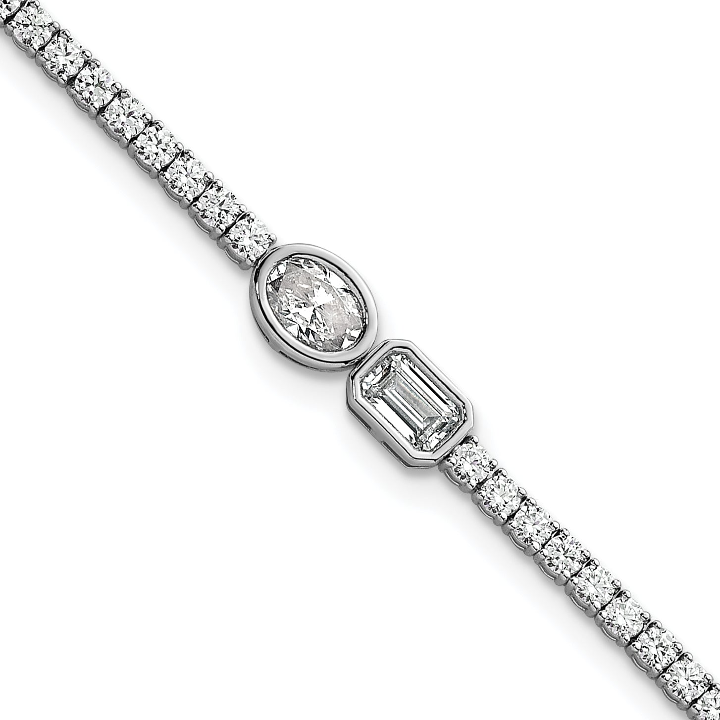 14k White Gold 2 7/8 carat Lab Grown Diamond VS+ F+ Complete Fashion Tennis Bracelet Main image