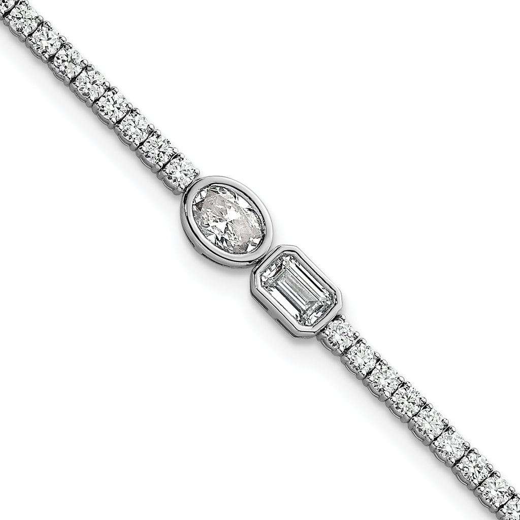 14k White Gold 2 7/8 carat Lab Grown Diamond VS+ F+ Complete Fashion Tennis Bracelet