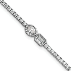 14k White Gold 2 7/8 carat Lab Grown Diamond VS+ F+ Complete Fashion Tennis Bracelet