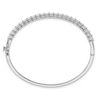 14k White Gold 4 1/6 carat Lab Grown Diamond VS+ F+ Complete Hinged Bangle